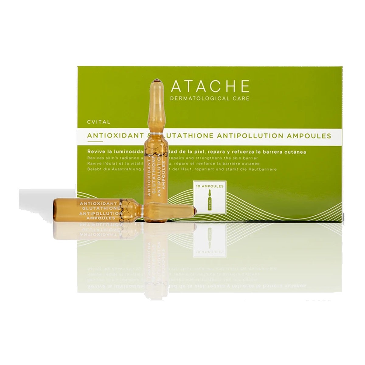 CVital Antioxidant & Glutathione Antipollution Ampoules Atache — антиоксидантні ампули