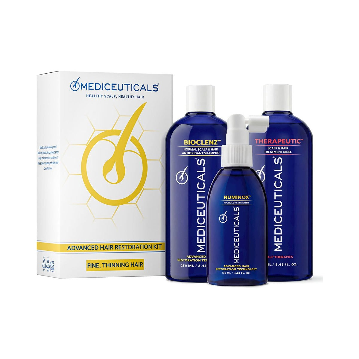 Набір для стимулювання росту тонкого волосся Mediceuticals — Bioclenz, Therapeutic, Numinox